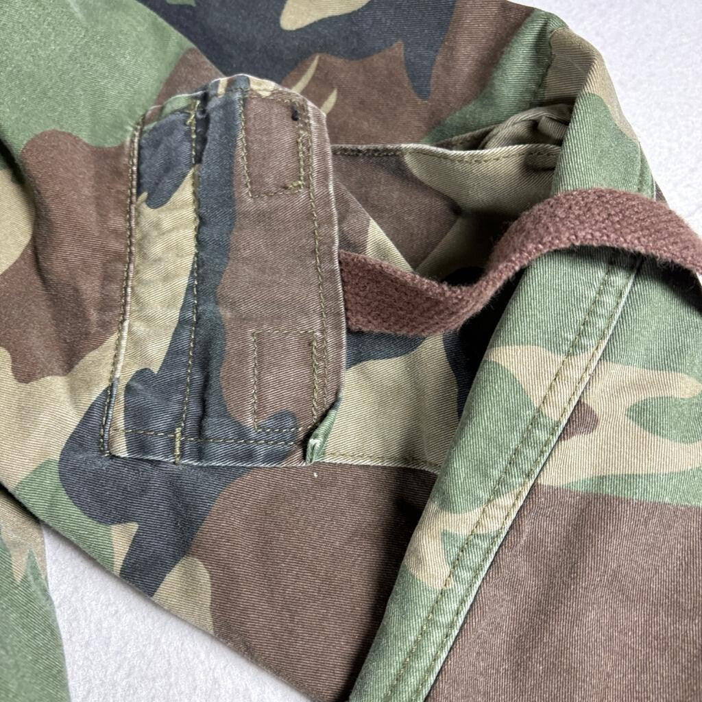 Zara 1975 Camouflage Hooded Field Jacket Mens Small Green Woodland Camo Utility
