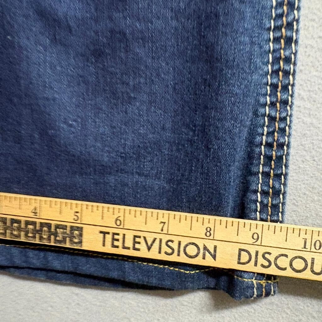 Ariya Jeans Womens 13/14 Tall Blue Bootcut Denim Thick Stitch Flap Pocket