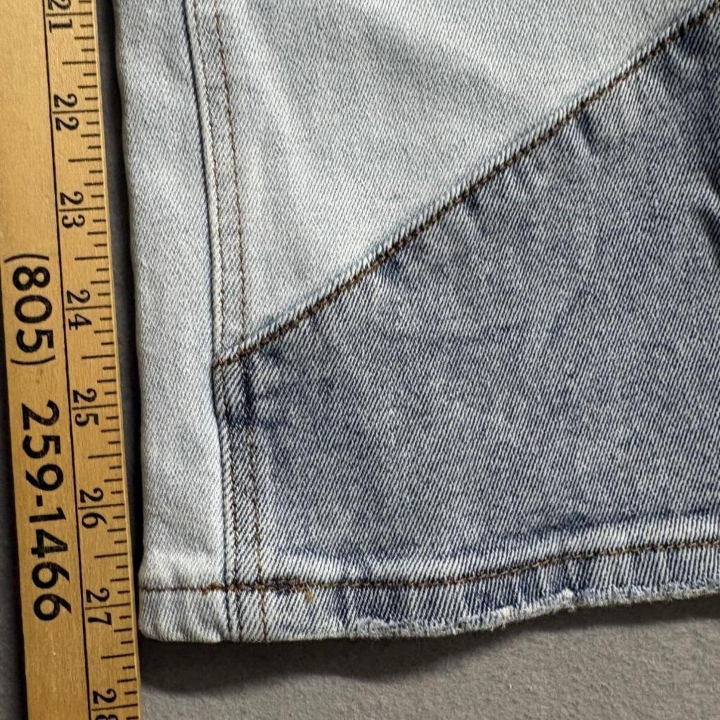 Almost Famous Colorblock Patchwork Jeans Womens Size 1 Blue High Rise Straight