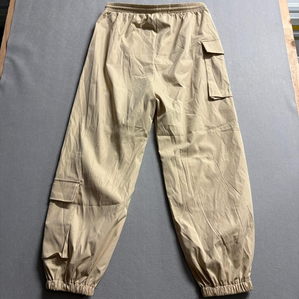 PrettyLittleThing Shape Cargo Pants Womens US 14 Beige Elastic Waist Jogger