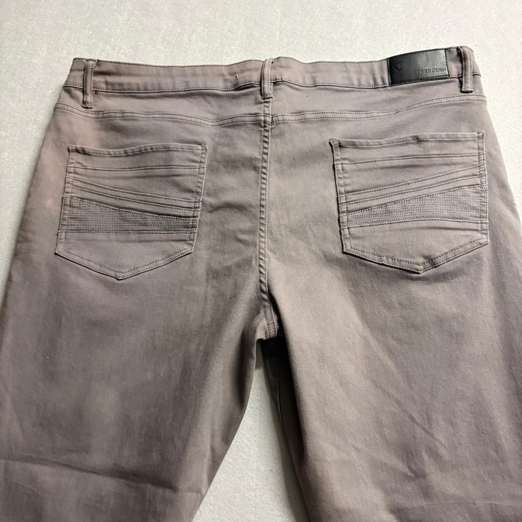 Fried Denim Mens Jeans 42x30 Gray Stretch Slim Straight Casual Pants