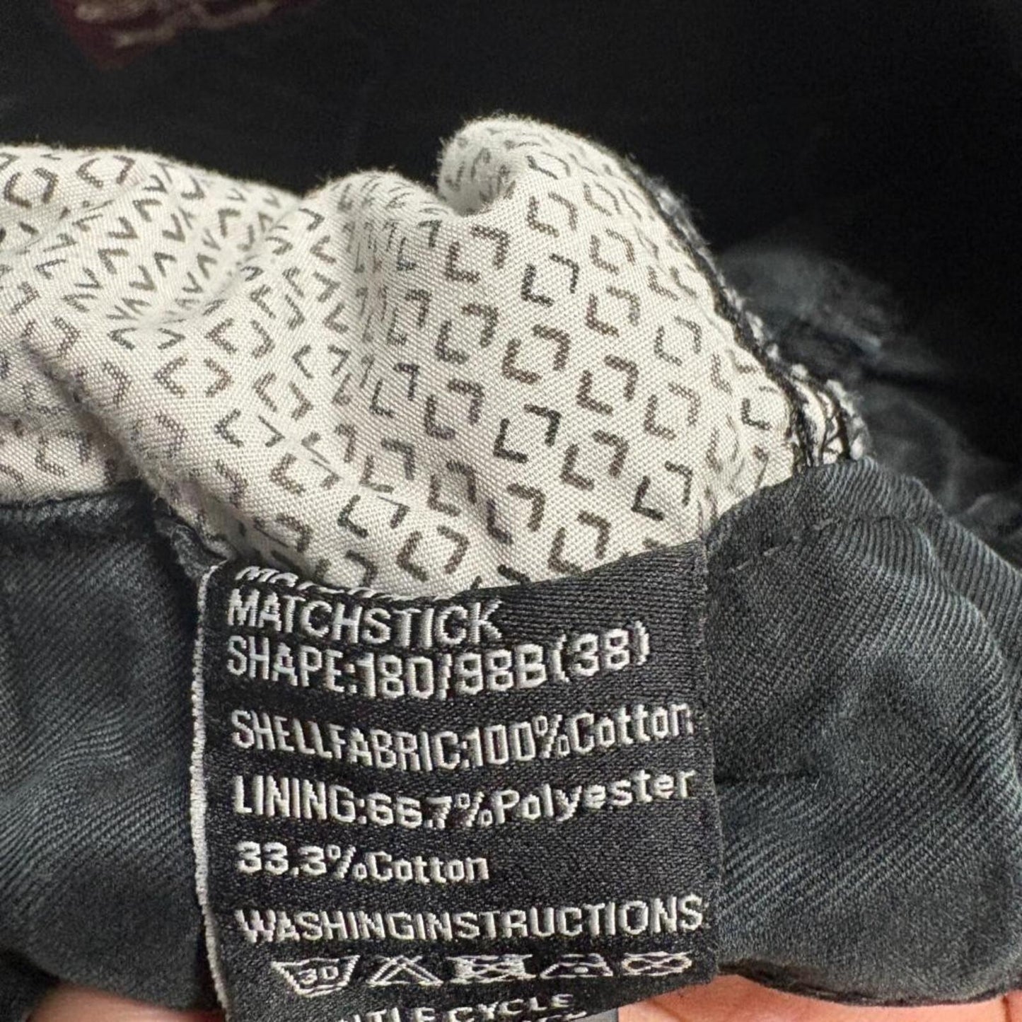 Matchstick Mens Cargo Pants Size 38 Black Cotton Multi Pocket Tactical Utility