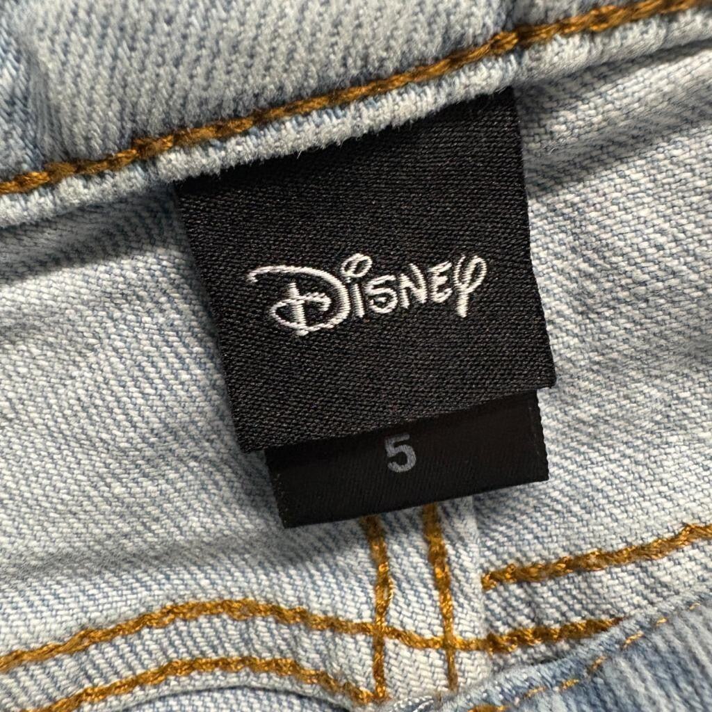 Disney Encanto Mirabel Girls Jeans Size 5 Light Wash Embroidered Floral Skinny