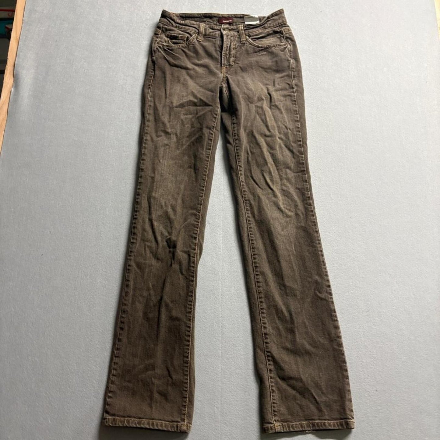 Cambio Norah Straight Leg Pants Womens Size 4 Brown Cotton Blend Stretch
