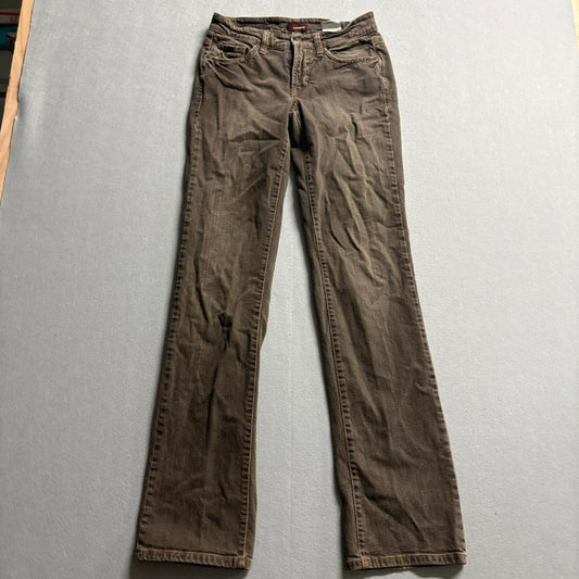Cambio Norah Straight Leg Pants Womens Size 4 Brown Cotton Blend Stretch