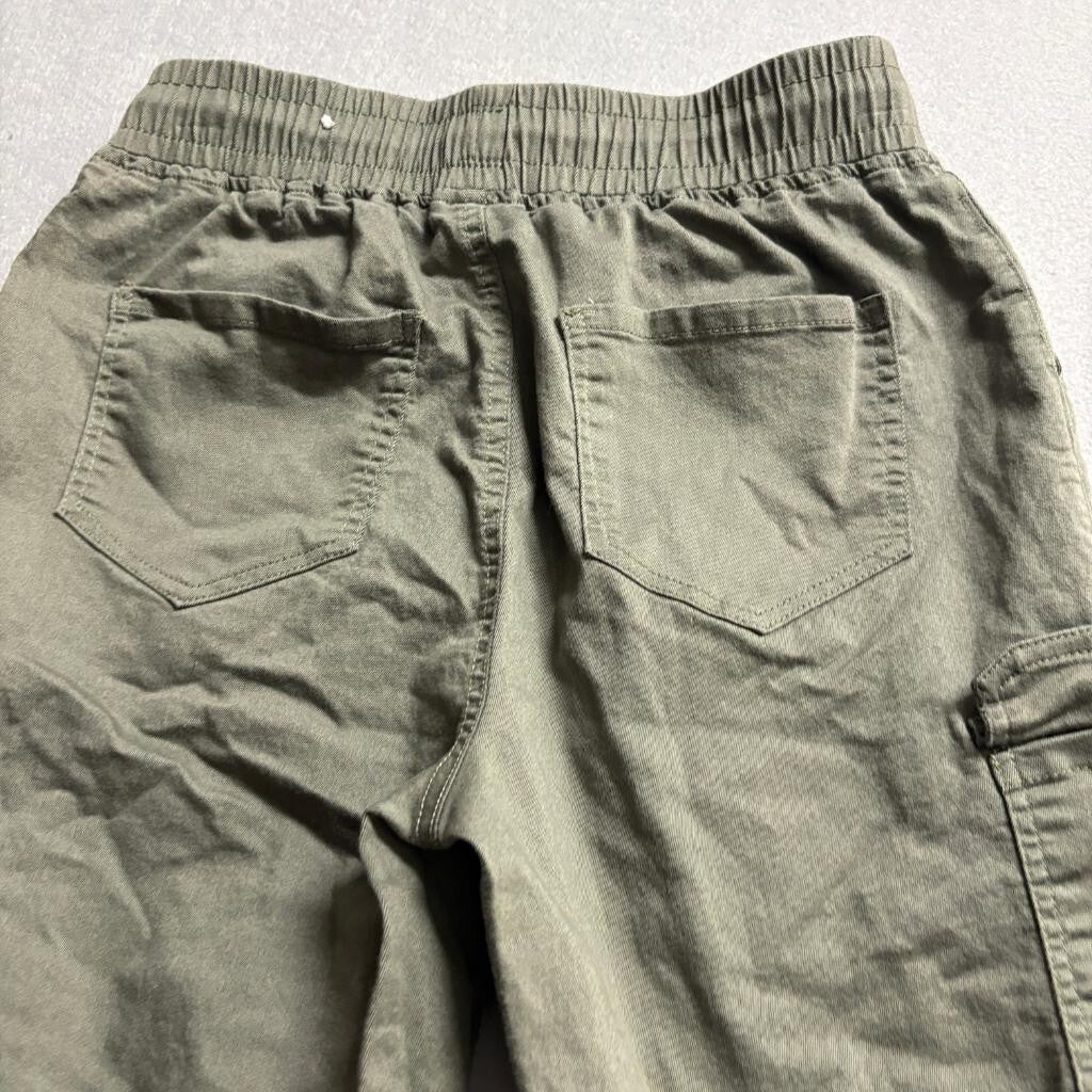 Telepatia Womens Cargo Jogger Pants Size 7/28 Olive Green Utility Elastic Waist