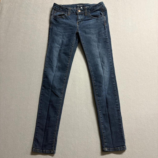 I&M Jeans Womens Size 5 Blue Denim Skinny Stretch Low Rise Dark Wash