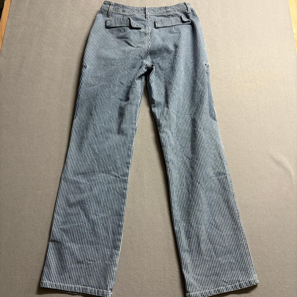 BBJ Los Angeles Carpenter Pants Womens Size 5 27 Blue White Striped Straight Leg