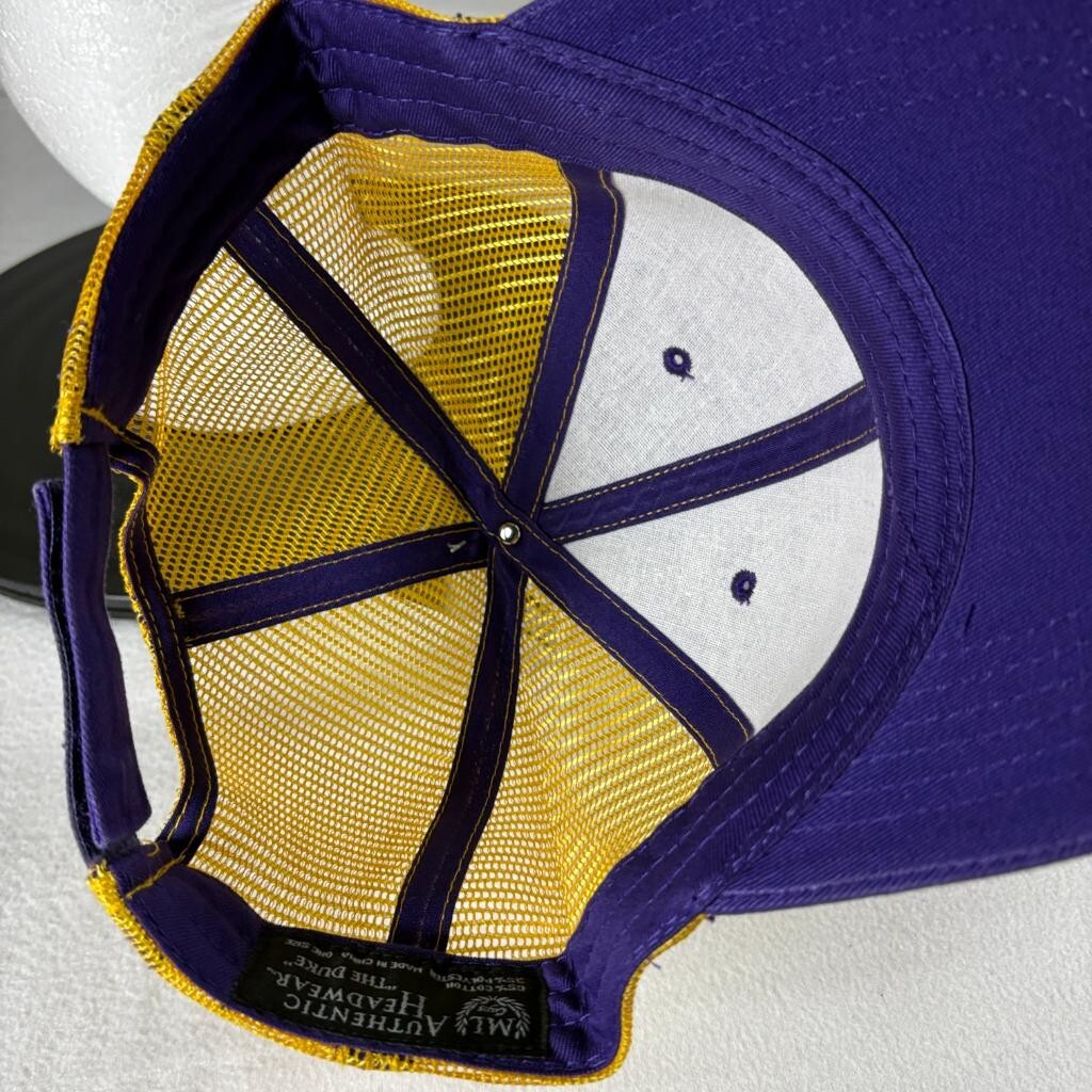 ML Caps The Duke Purple Yellow Mesh Trucker Hat Blank Snapback Cap