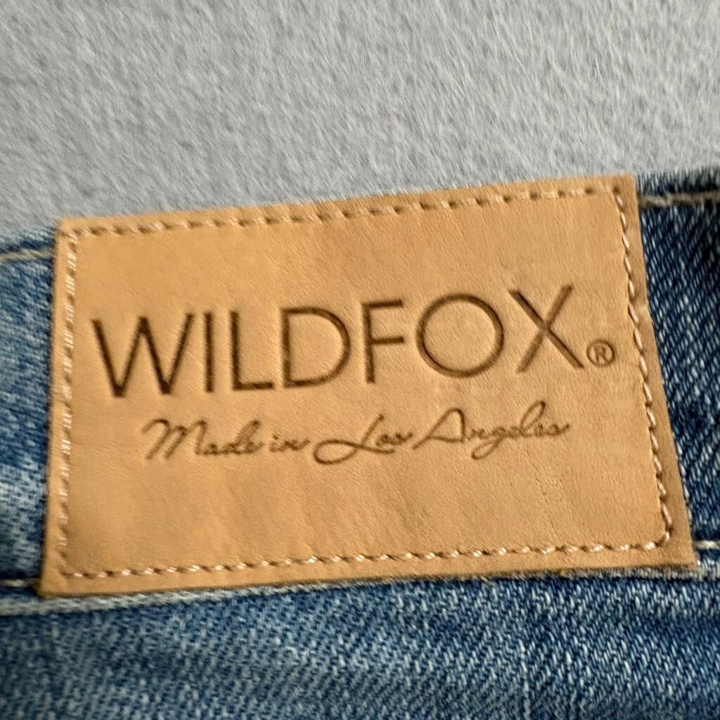 Wildfox Flare Jeans Womens 28 Blue Denim Distressed Bell Bottom Stretch NWT