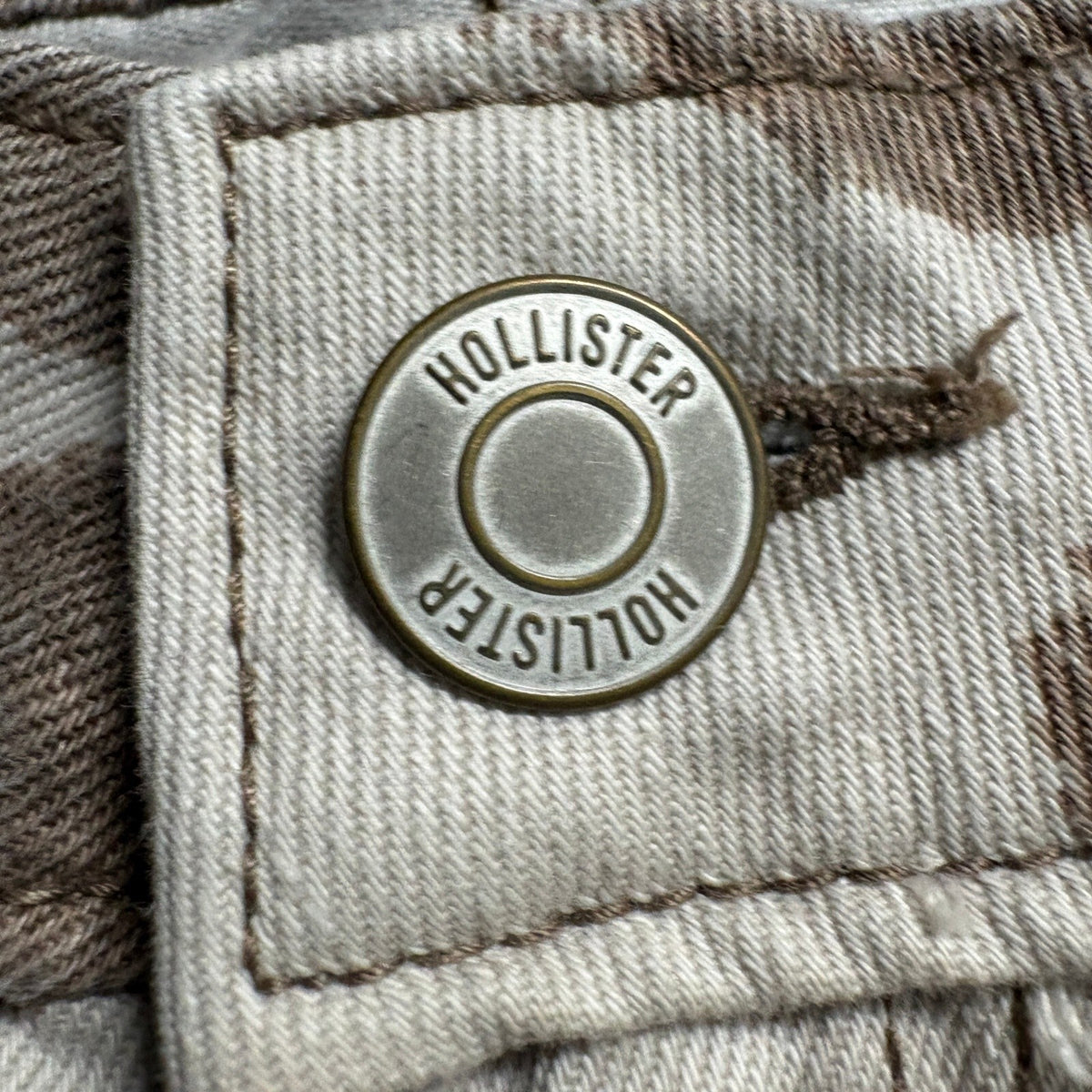 Hollister Low-Rise Baggy Jeans Womens 8R W29 Brown Cow Print Camo Wide Leg
