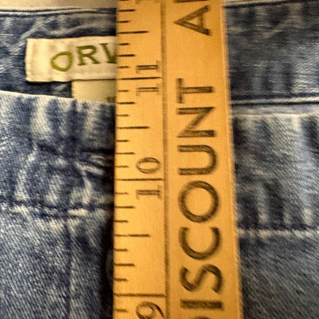 Orvis Womens Denim Cargo Pants Size 10 Blue 100% Cotton Wide Leg Utility Jeans