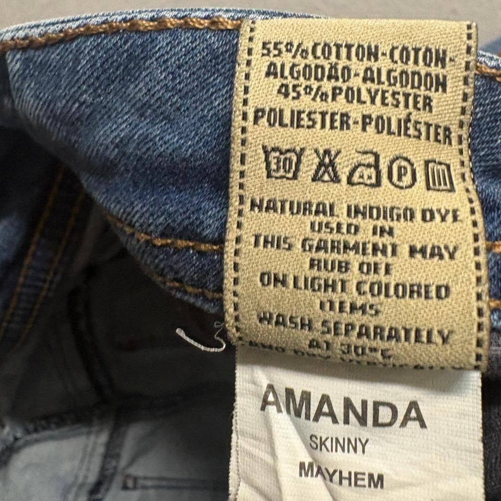 DL1961 Amanda Skinny Jeans Womens Size 28 Distressed Blue Denim Mayhem Wash