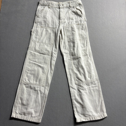 Zara Origins Carpenter Pants Womens 29 Off White Cotton Utility Workwear Canvas