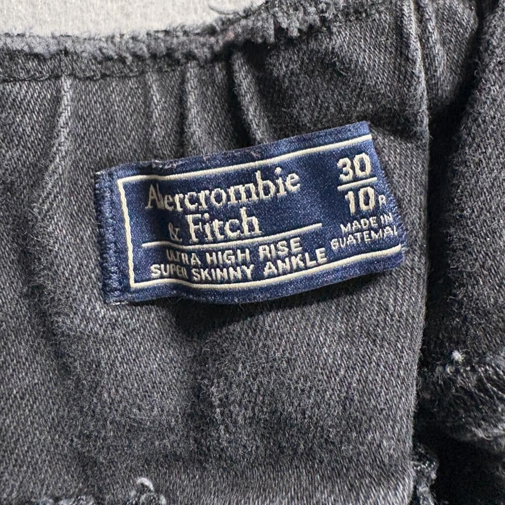 Abercrombie & Fitch Jeans Womens 30 10R Ultra High Rise Super Skinny Ankle Black