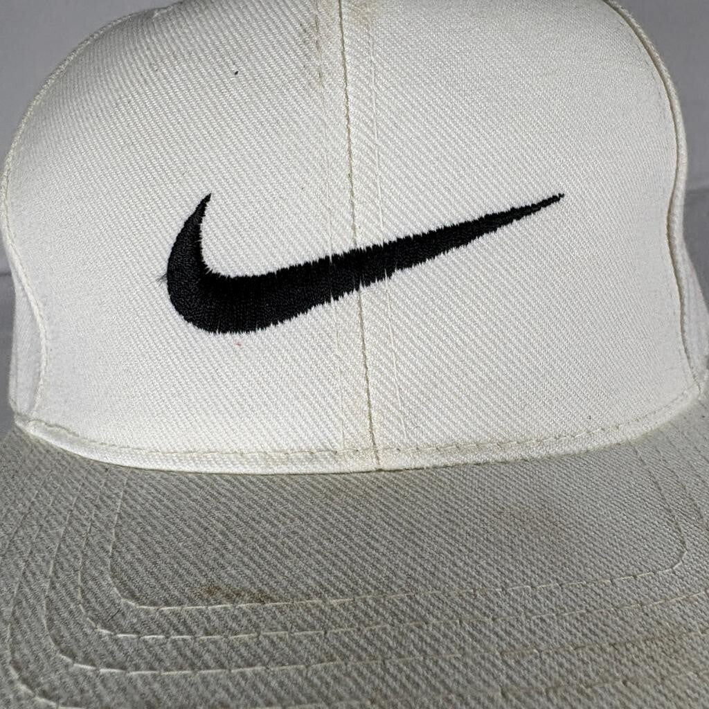 Vintage Nike Swoosh Snapback Hat White Green Under Brim Kee Ed Bangladesh Cap