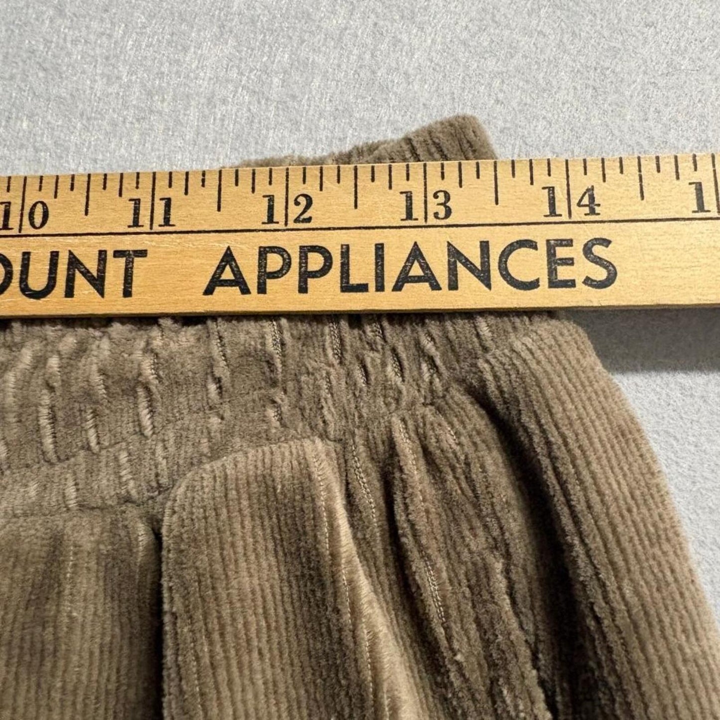 JAJU Corduroy Velvet Jogger Pants Womens Small Brown Khaki Elastic Waist Lounge