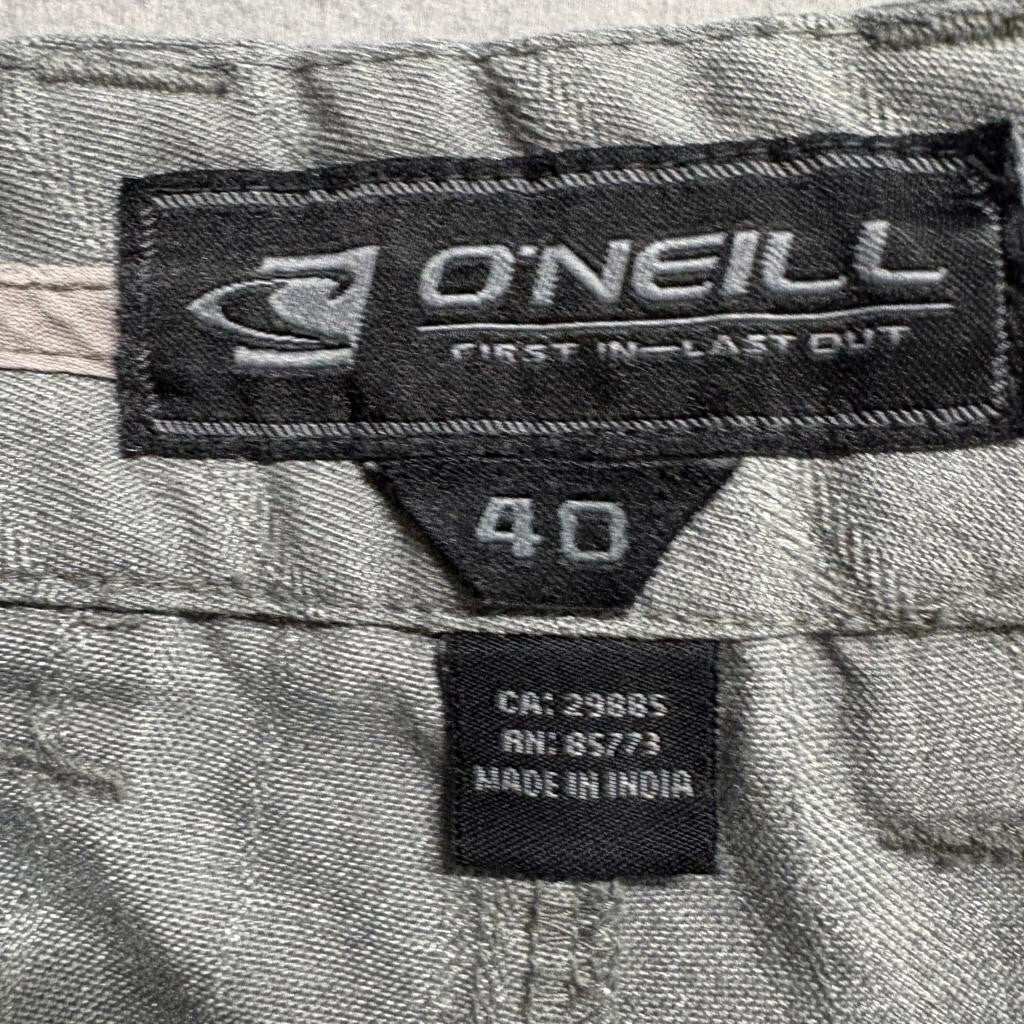 O'Neill Hybrid Shorts Mens 40 Gray Pinstripe Boardshorts Walkshorts Polyester