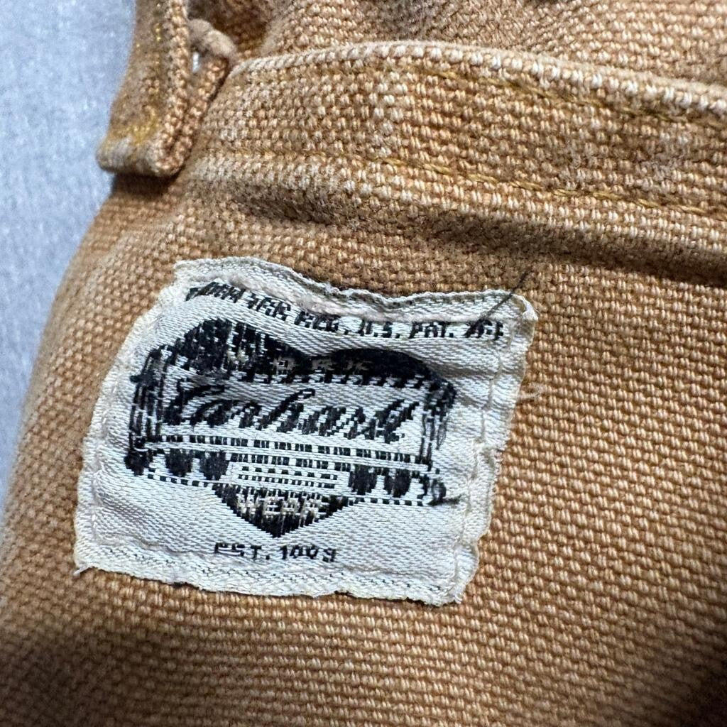 Vintage Carhartt Double Knee Pants Mens 36x28 Brown Cotton Duck Canvas Workwear