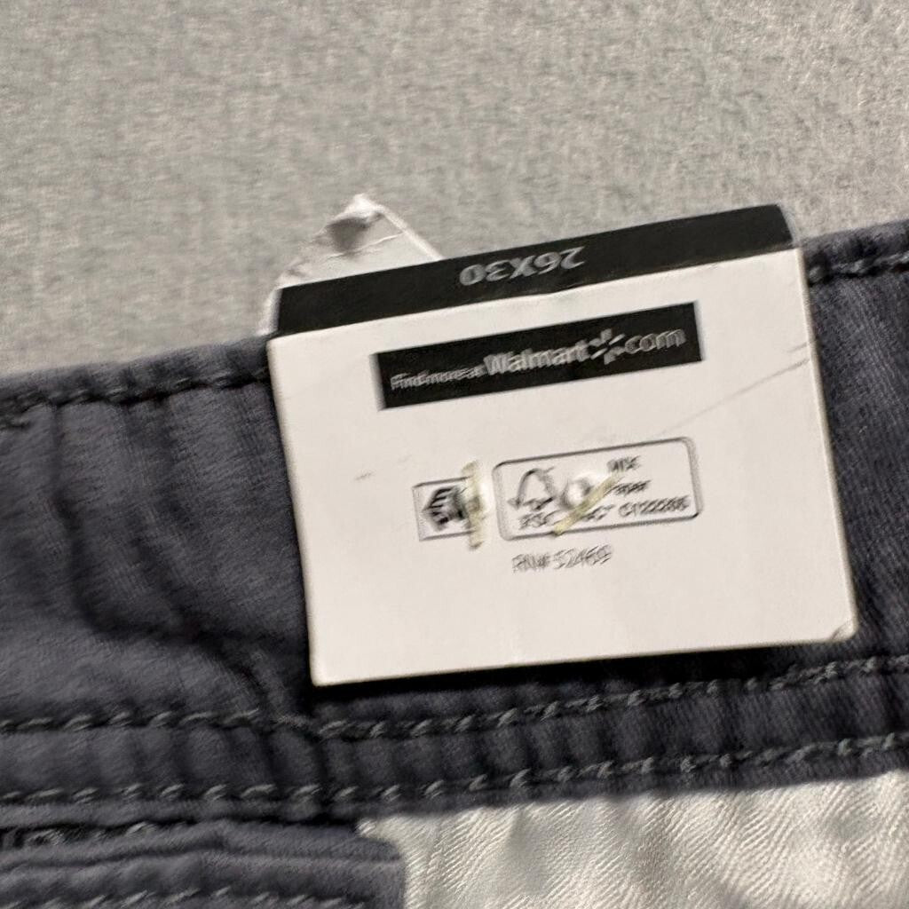 No Boundaries Womens Cargo Pants 26x30 Grey Tapered Leg Stretch Utility New