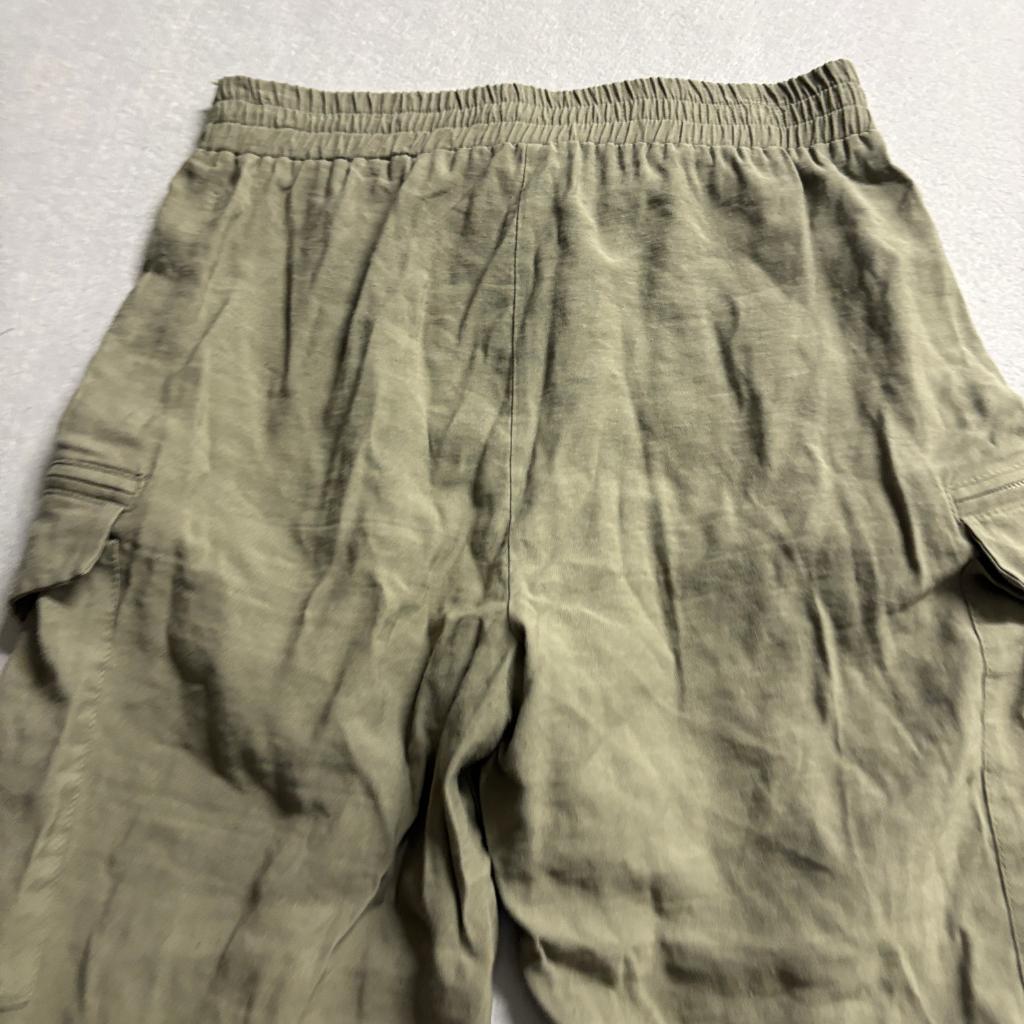 Lulus Olive Green Cargo Jogger Pants Womens Medium Rayon Elastic Waist Utility
