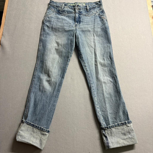 Cruel Denim Quinn Western Jeans Womens 31/11XL Blue High Rise Cuff Straight Leg