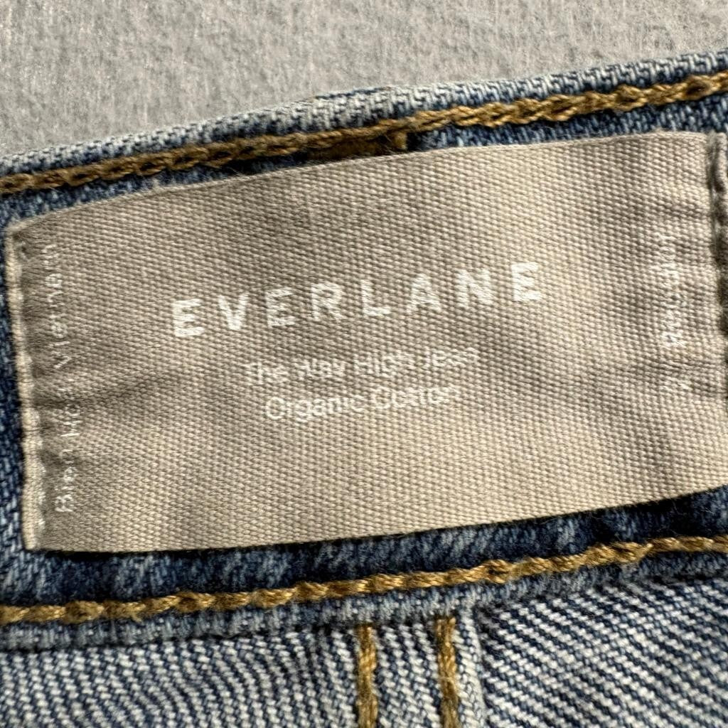 Everlane The Way High Jean Womens Size 2 Regular Blue Organic Cotton Denim
