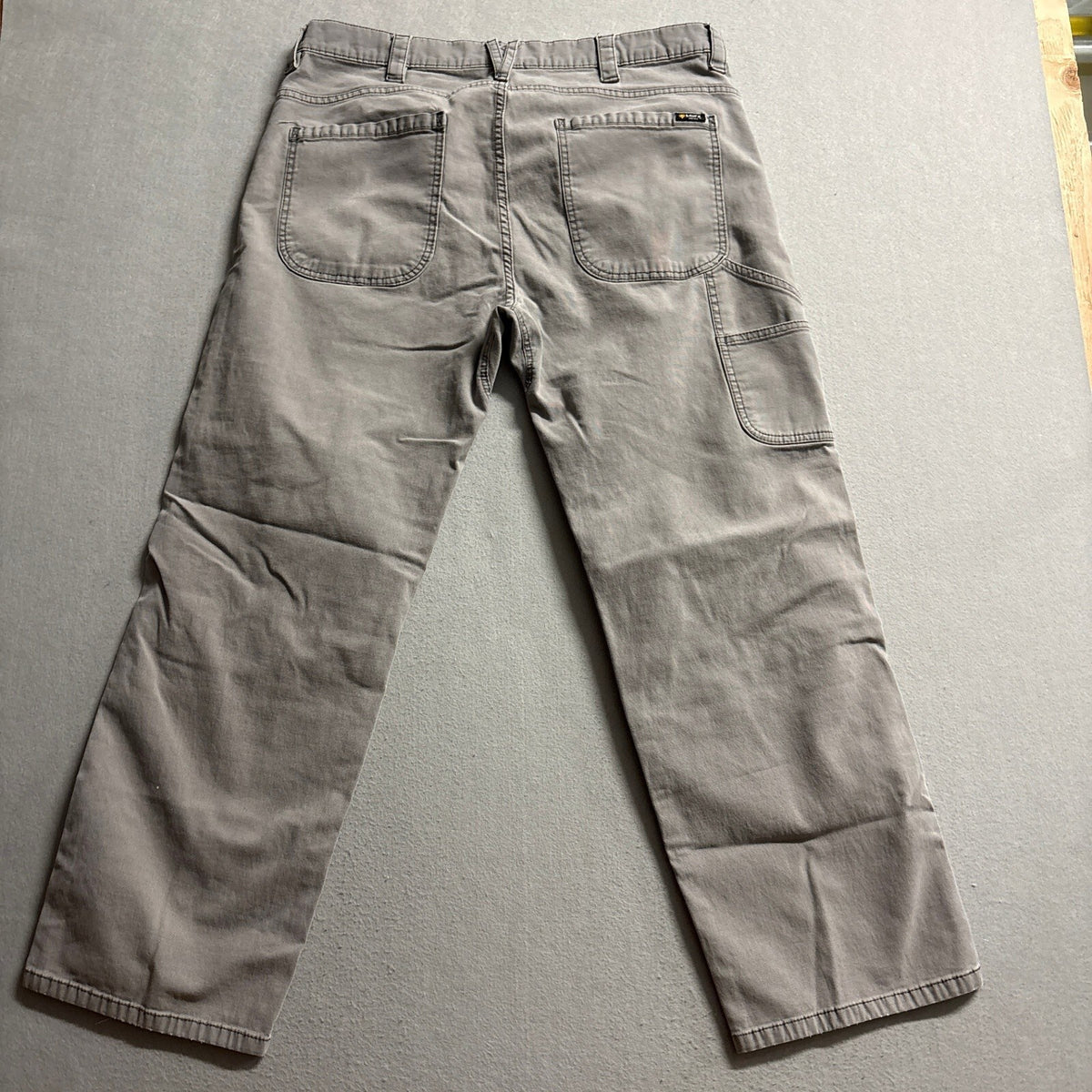 Hawx Work Gear Mens 40x32 Gray Canvas Double Knee Utility Work Pants Stretch