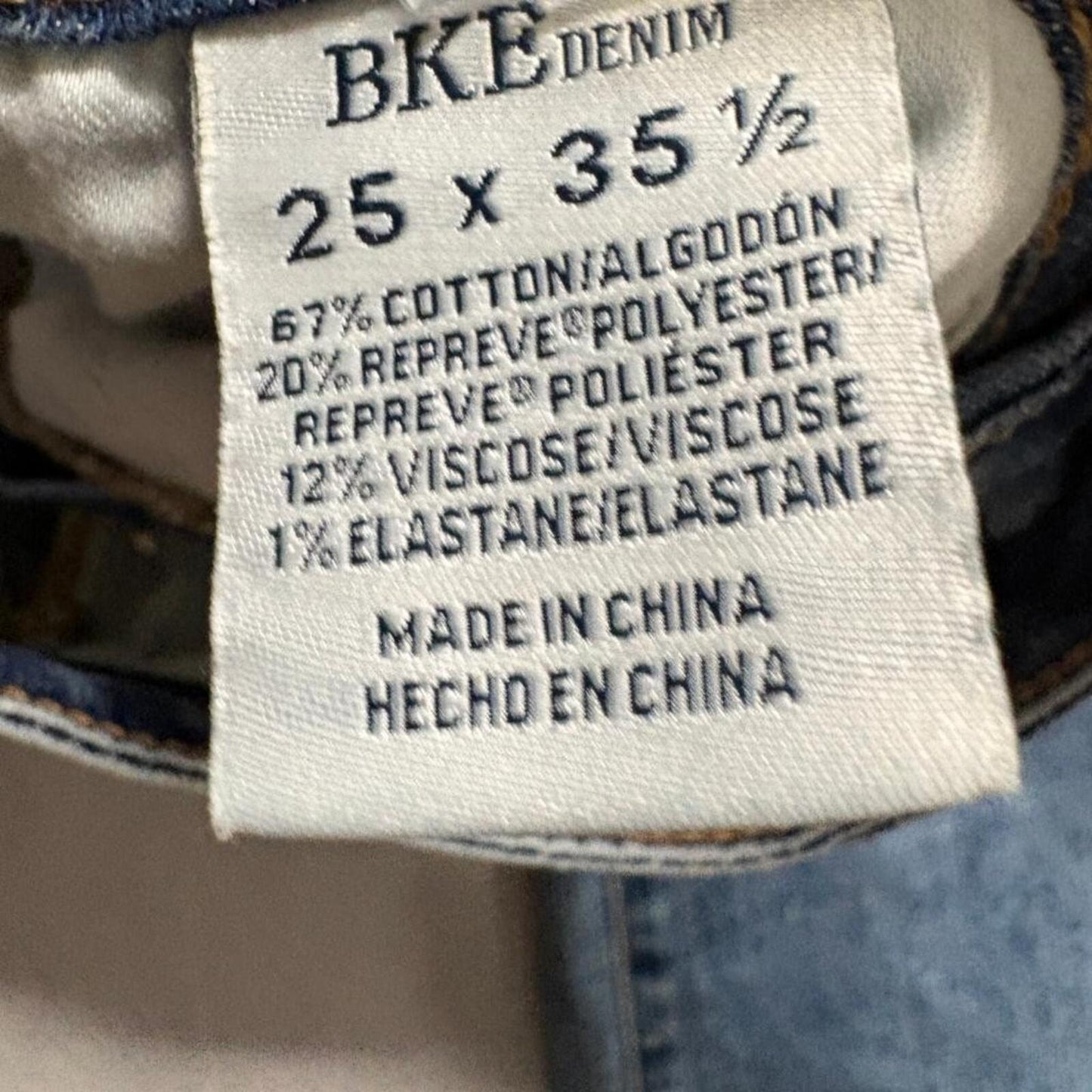 BKE Billie Slim Fit High Rise Bootcut Jeans Womens 25 x 35.5 Medium Wash Stretch