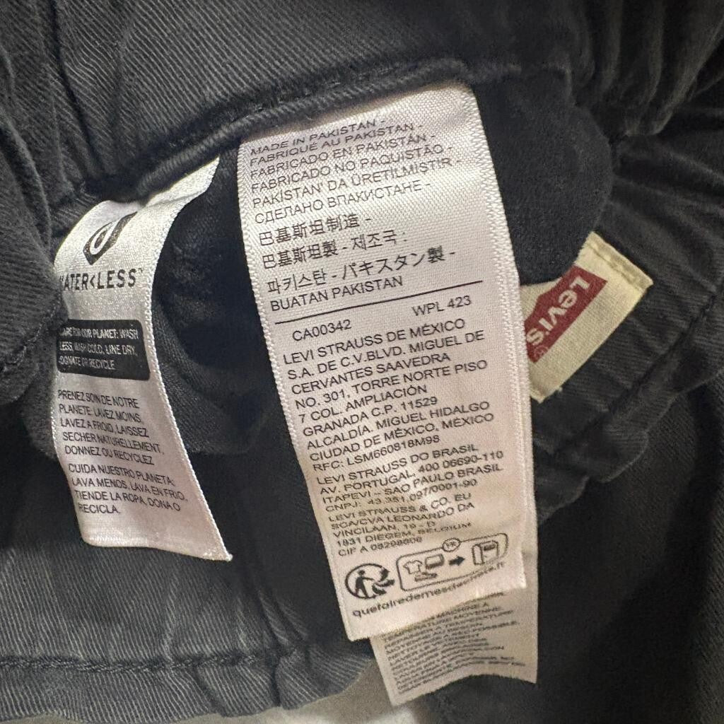 Levi's Women's Jogger Pants Size L Black Drawstring Elastic Waist Cotton Blend