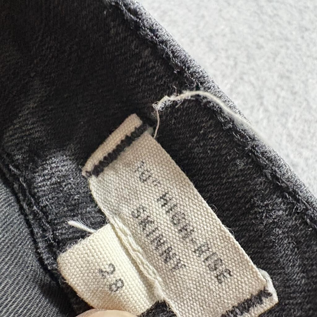 Madewell 10 High Rise Skinny Jeans Womens 28 Gray Button Fly Raw Hem Stretch
