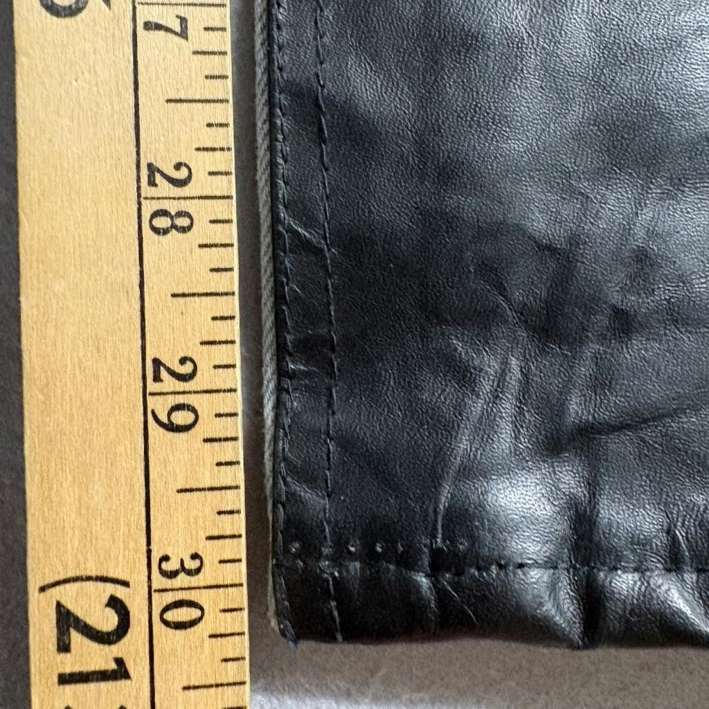 Vintage Levis 512 Custom Leather Front Jeans Womens Size 1 Med Light Wash Denim