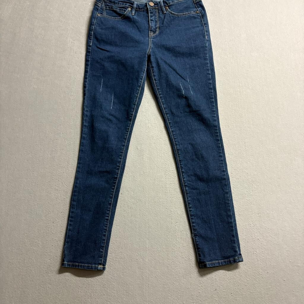 Seven7 Skinny Jeans Womens Size 4 Dark Wash Blue Denim Stretch Distressed