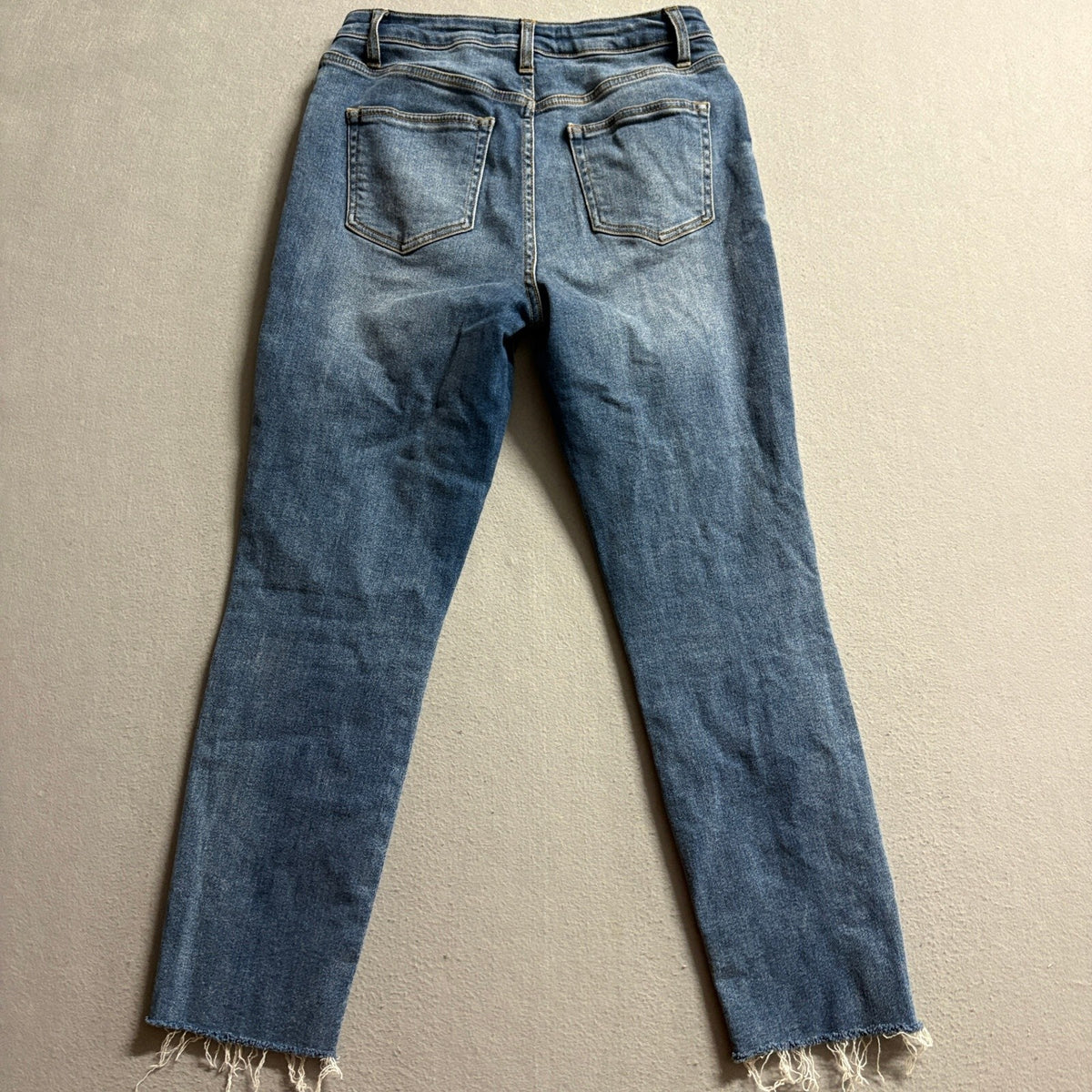Forever 21 Distressed High Rise Jeans Womens Size 29 Blue Denim Frayed Hem