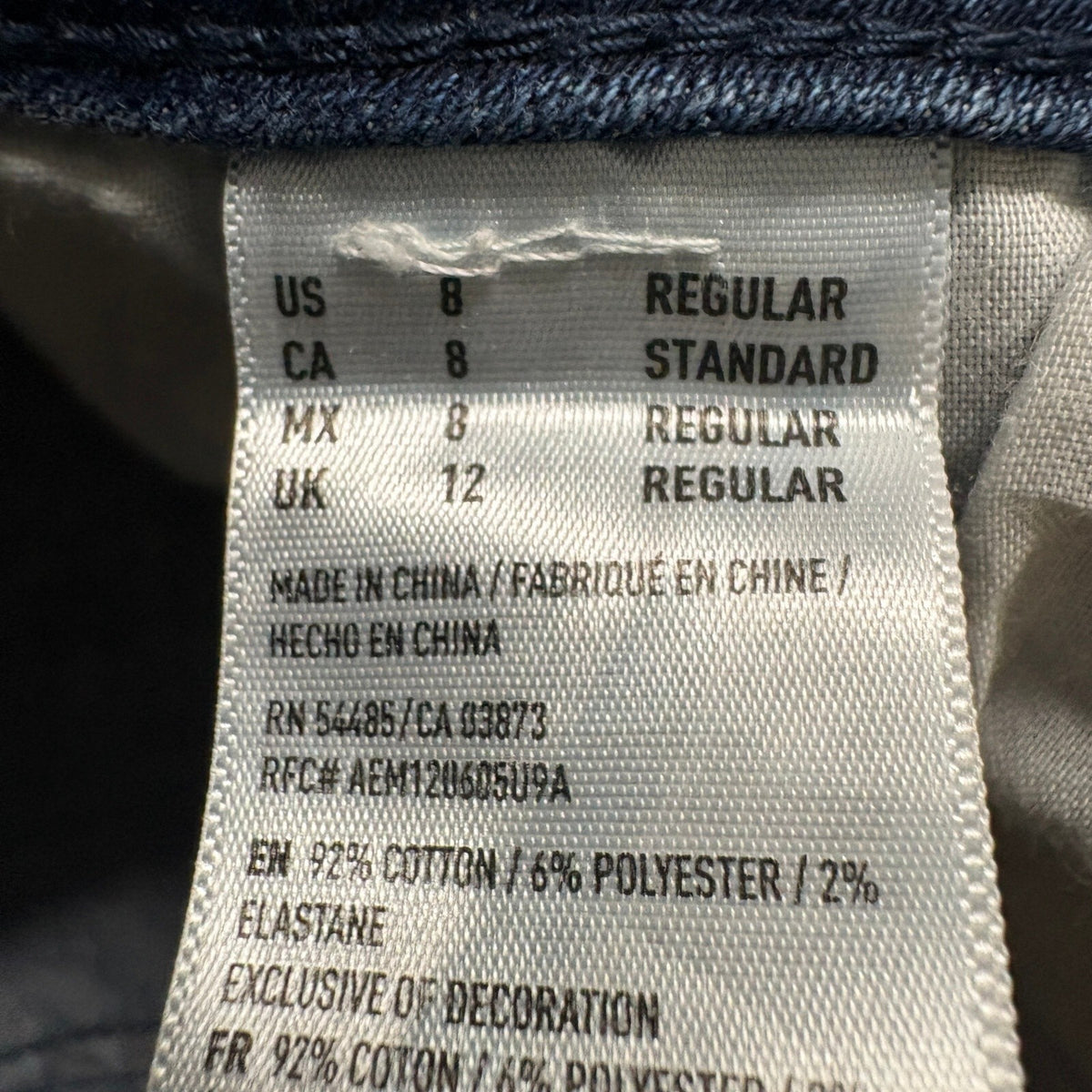 American Eagle Jegging Crop Jeans Womens Size 8 Regular Blue Super Stretch Raw