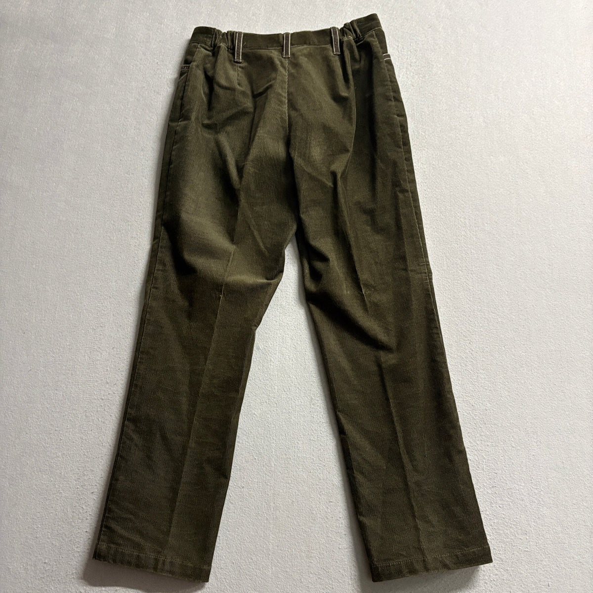 Marks & Spencer Womens Green Corduroy Pants Size UK 8 Short US 4 Straight Leg