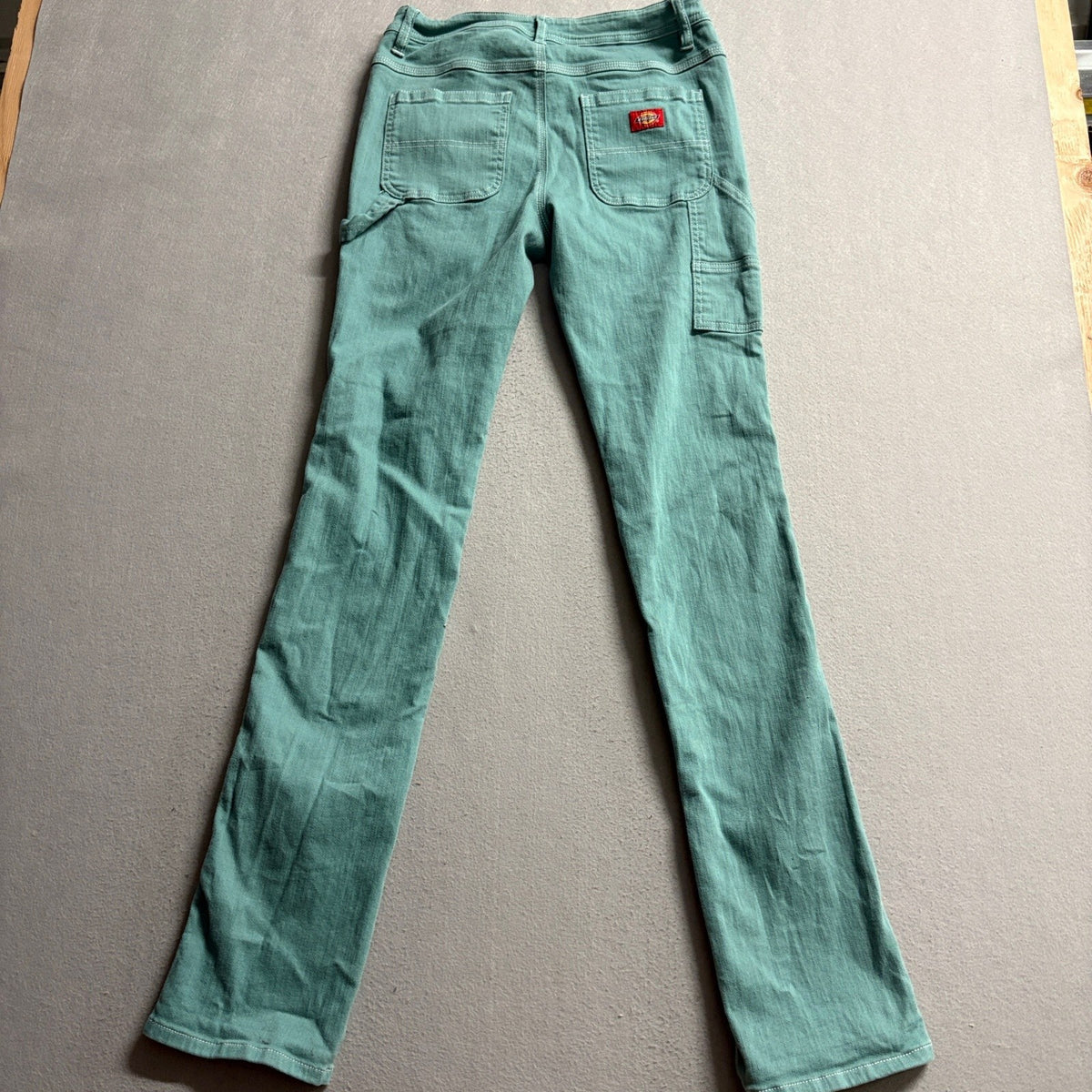 Dickies Carpenter Jeans Mens 28x33 Green Denim Utility Work Pants
