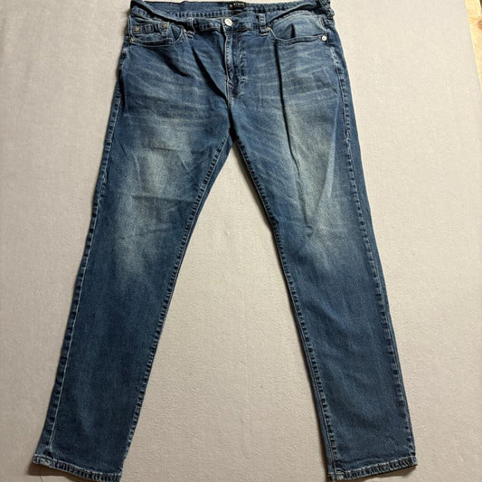 True Religion Rocco Relaxed Skinny Jeans Mens 40 Blue Denim Medium Wash