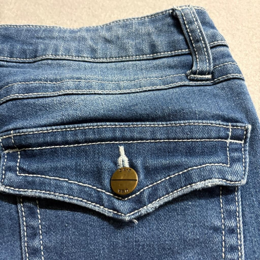 CX-5 Create Distressed Skinny Jeans Womens Size 11 Blue Denim Flap Pocket