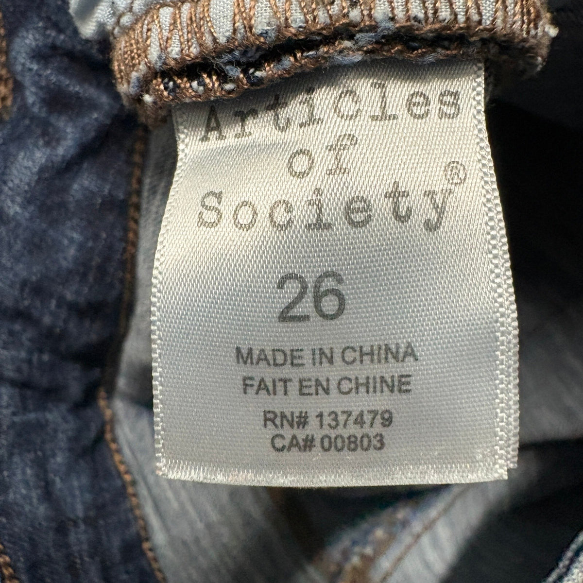 Articles of Society Skinny Jeans Womens 26 Blue Denim Stretch Mid Rise