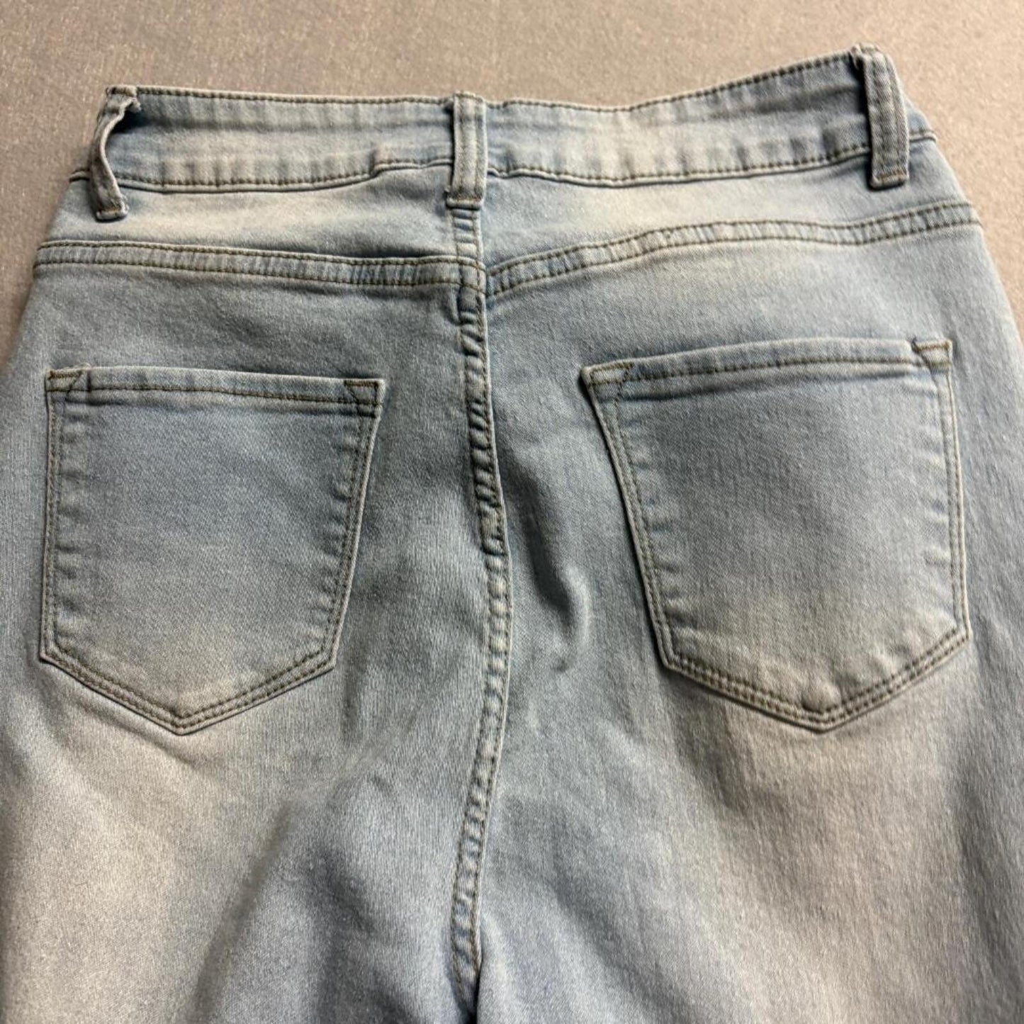 Rob Jeans Womens 13/14 Light Wash Distressed Ripped Skinny High Rise Denim