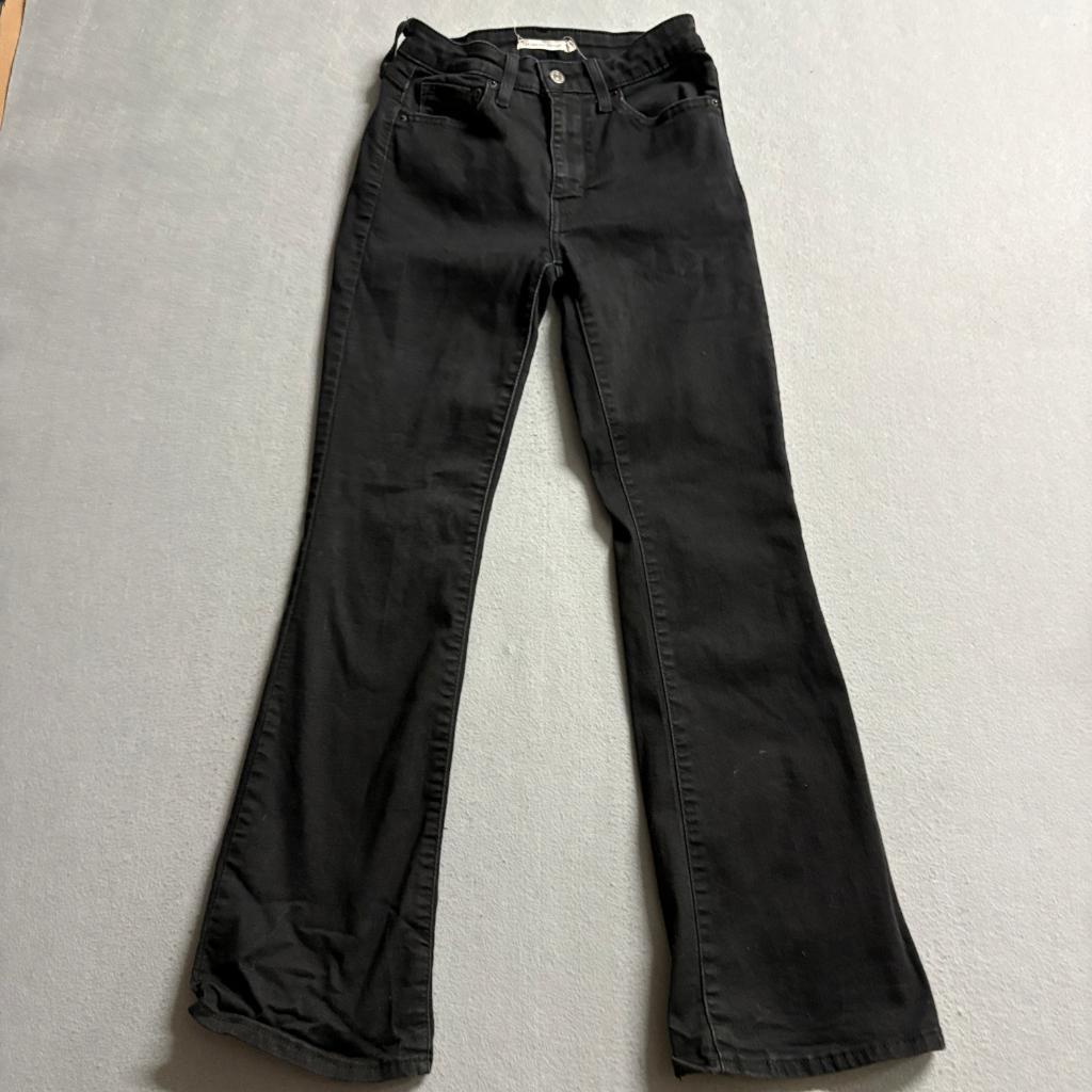 Levi's 725 High Rise Bootcut Jeans Womens 27x30 Black Stretch Denim Pants