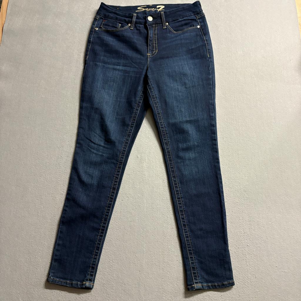Seven7 Tummyless High Rise Skinny Jeans Womens 10 Dark Wash Blue Denim Stretch