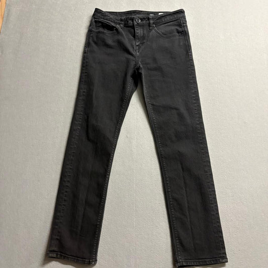 Volcom Vorta Slim Straight Jeans Mens 30 Black Denim Pants
