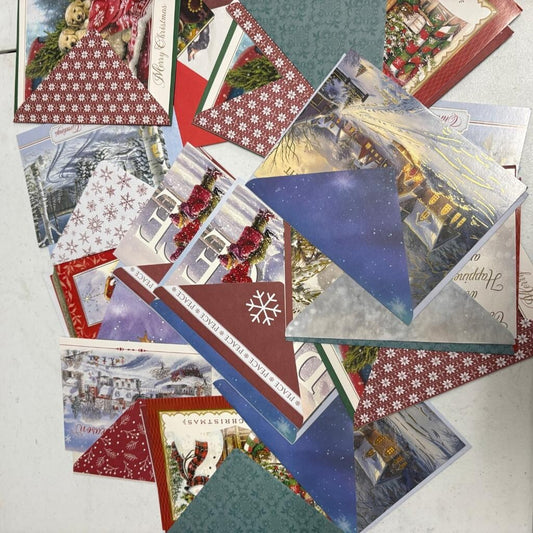 Vintage Christmas Greeting Cards Lot Mixed Assortment Holiday Winter Scenes