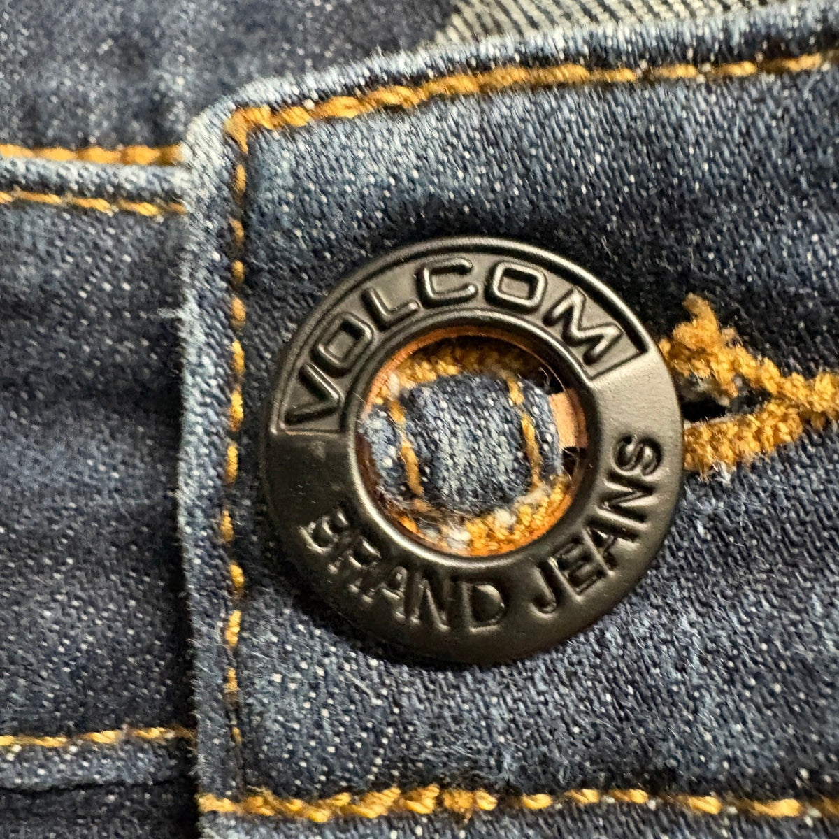 Volcom Vorta Slim Straight Jeans Mens 36 Dark Wash Stretch Denim Blue Skate