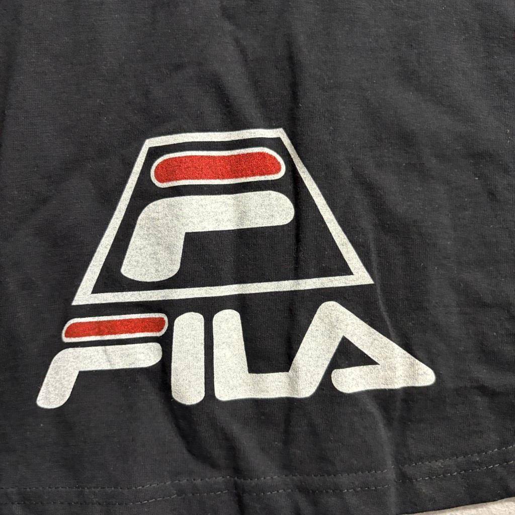 Vintage Fila USA T-Shirt and Shorts Set Mens XL White Black Cotton Made in USA