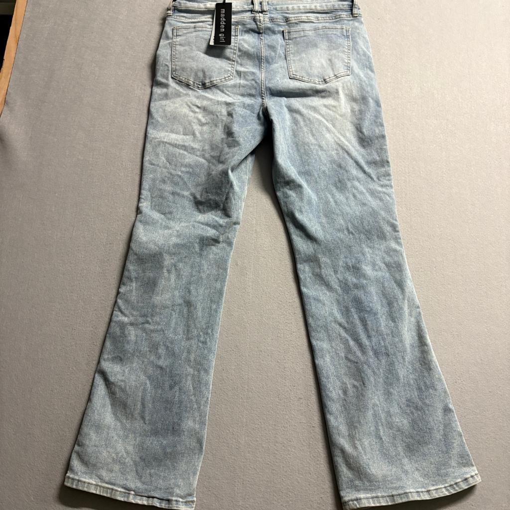 Madden Girl High Rise Bootcut Jeans Womens Size 15 Light Wash Denim Stretch