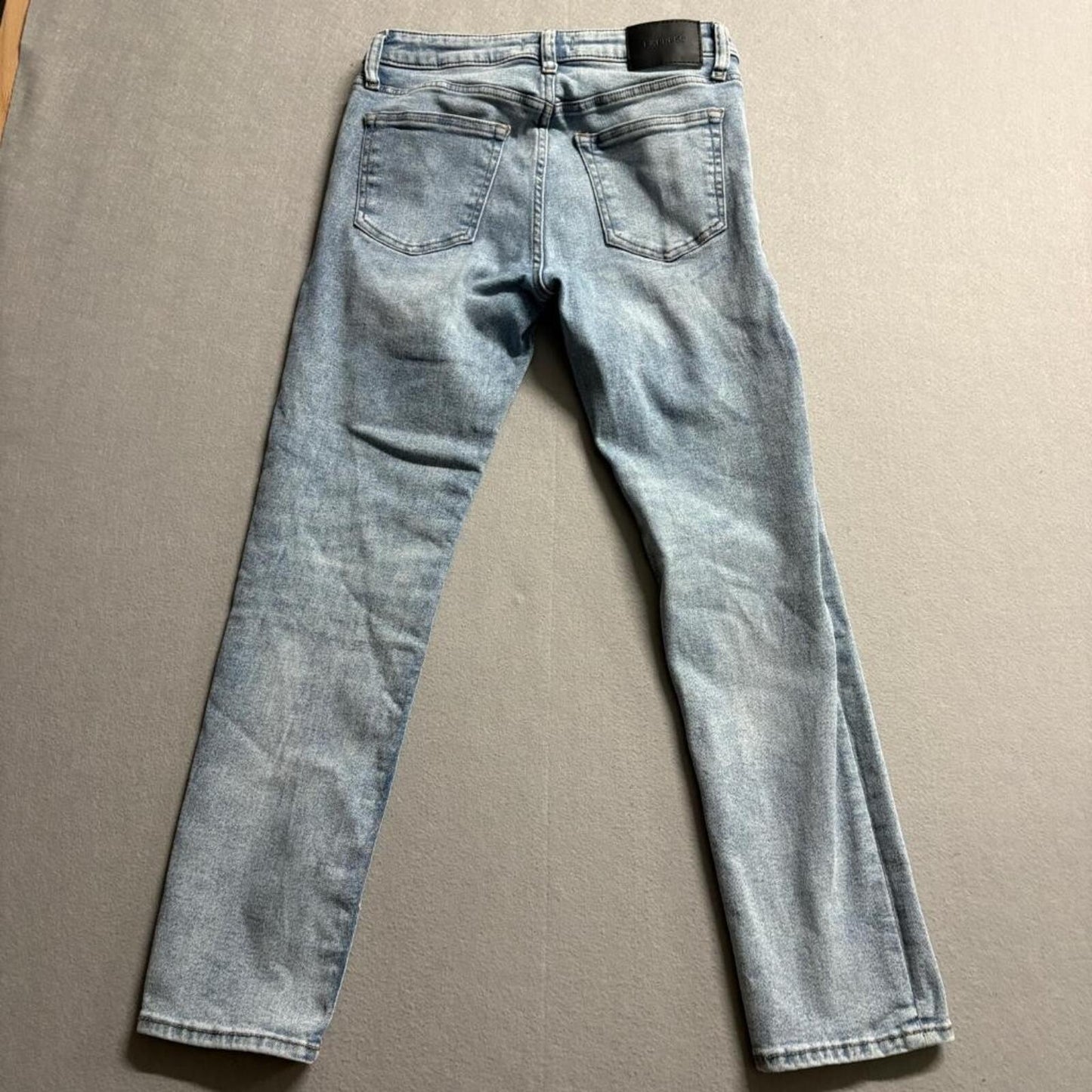 Express Slim Jeans Womens 29x30 Light Wash Blue Stretch Denim Mid Rise