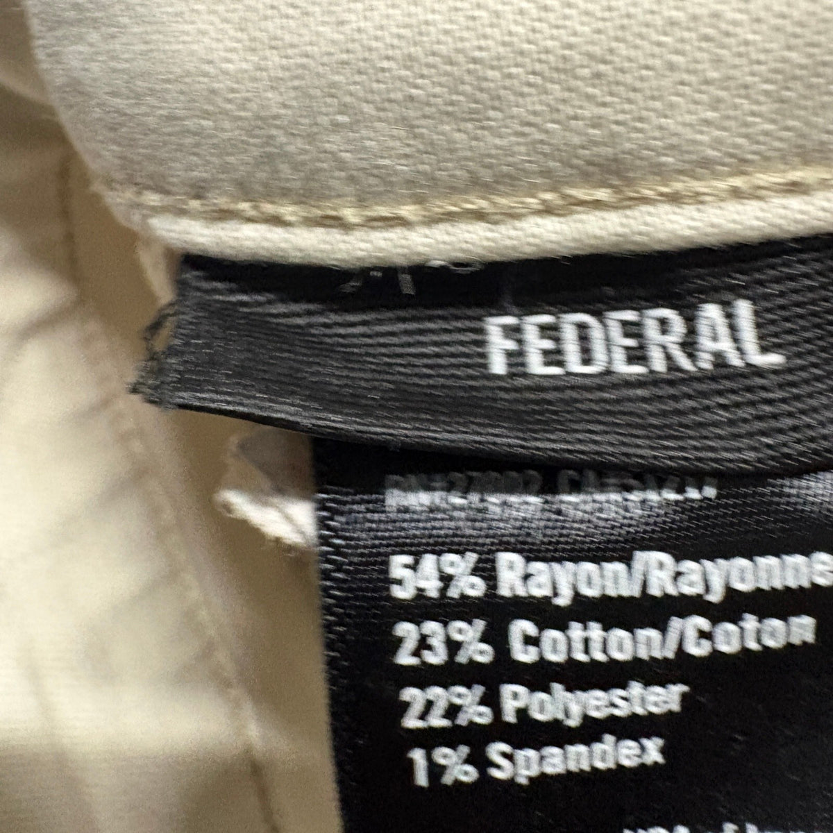 Paige Federal Slim Straight Jeans Mens 33 Beige Tan Stretch Denim Made in USA